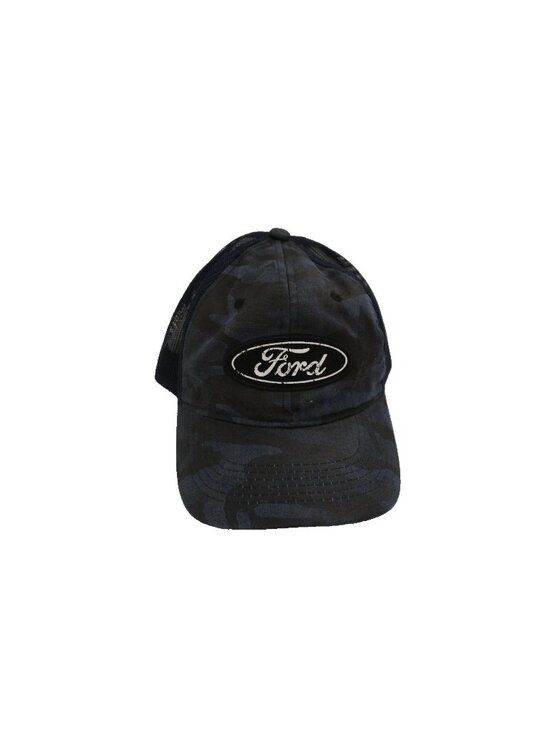 Ford Motor Company Mens Navy Blue Camo Trucker Hat Mesh Snapback Outdoor Cap